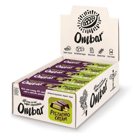 Lot de 13+2 Barres chocolat fondant pistache 42g bio