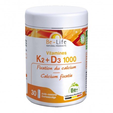 Photo Vitamines K2-D3 1000 30 gélules Be-Life