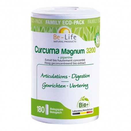 Photo Curcuma Magnum 3200 + pipérine 180 gélules Bio Be-Life