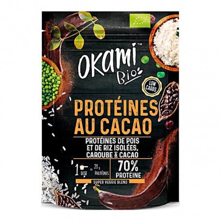 Photo Protéine de Pois Caroube-Cacao Bio 500g Okami Bio
