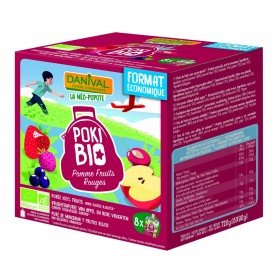 Poki Bio pomme-fruits rouges 8x90g bio