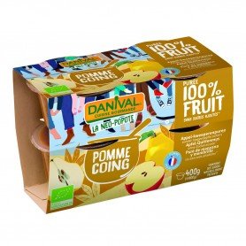 Purée 100% fruits pomme-coing 4x100g bio