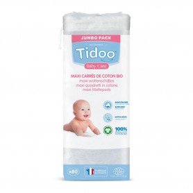 Photo Maxi carrés bébé en coton x80 bio Tidoo