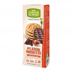 Photo Biscuits Plaisir noisette-chocolat noir vegan 130g bio Moulin du Pivert