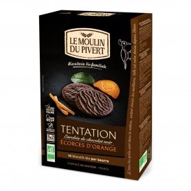 Photo Biscuits Tentation à l'orange et chocolat noir 130g bio Moulin du Pivert