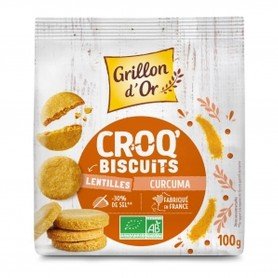 Croq'biscuits lentilles et curcuma 100g bio