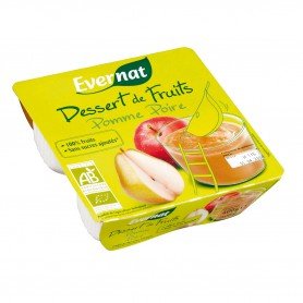 Image Dessert de fruits pomme poire 4x100g de la marque Evernat