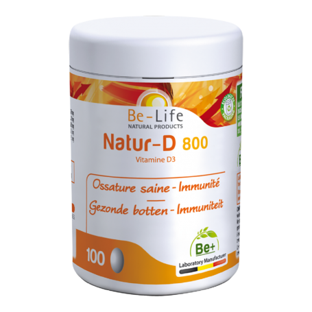 Photo Natur-D 800 (Vitamine D3) 100 capsules Be-Life